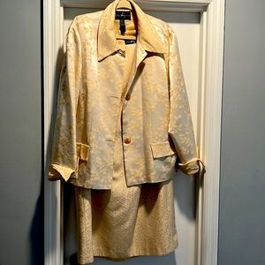 Gold Vintage Suit Dress w Jacket